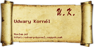 Udvary Kornél névjegykártya