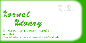 kornel udvary business card
