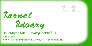 kornel udvary business card